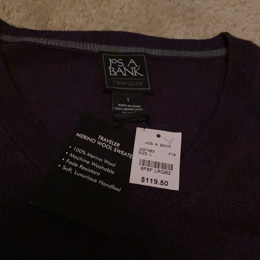 Purple jos a bank traveler merino wool sweater